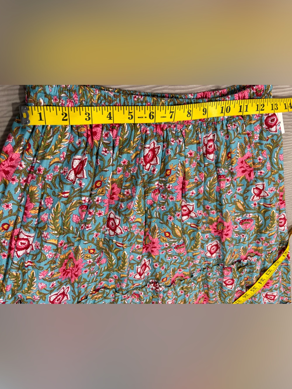 Jennifer & Grace Floral Tiered Maxi Skirt - Pink & Aqua/ size small . - Picture 6 of 9